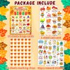 MonEnfance Thanksgiving Bingo Cards, 24 Players Cute Thanksgiving Bingo Game for Kids Adults Famliy Party Game Supplies for Classroom Shool Fall Festival