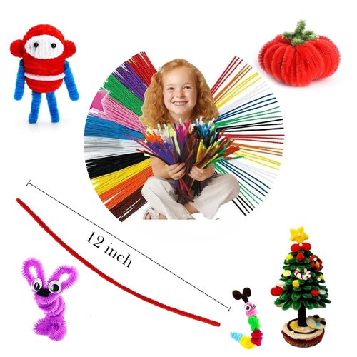 1000 Pcs Pipe Cleaners Assorted 20 Colors 12 inch Chenille Stems Bulk for Kids Art DIY and Crafts Projects and Decorations Limpia Pipas para Manualidades Random Color