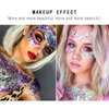 MAEPEOR Chunky Face Body Glitter Gel 19 Colors Mermaid Sequins Holographic Body Glitter Gel Long-Lasting Festival Makeup Glitter Paint for Face Body Hair Nails (30g, 010 Black)