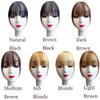 Bangs Hair Clip in Bangs 100% Real Human Hair Extensions Wispy Bangs French Bangs Clip on Air Bangs for Women (A-Natural Black, Wispy Bangs)