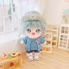 niannyyhouse 7.8in/20cm Plush Doll Stuffed Figures Toys Clothes Hat Floret Sweater Dress up (Gray)