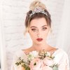 Mozeat Lens 2Pcs Crystal Tiara Crown Silver Princess Crystal Headband Heart Rhinestone Tiara Crown for Women Birthday Party Rhinestones Headbands Bride Wedding Headpieces