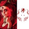 Halloween Spider Face Temporary Tattoo Stickers Face Shoulder Arm Back Scary Spiderweb Witch Makeup Kit for Halloween Costume Cosplay Theme Masquerade Party (Red)