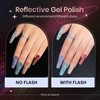 SUPWEE 12 Colors Reflective Glitter Gel Polish - Silver Pink Blue Sparkle Gel Nail Polish Shimmer Holographic Nail Gel Polish Manicure Soak Off Lamp Gel Home DIY Varnish