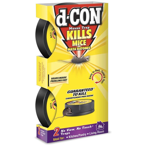 d-CON No View, No Touch Covered Mouse Trap, 2 Traps (Pack of 2)