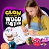 Glow in the Dark Wood Painting Craft Kit for Kids - Arts and Crafts for Kids Ages 6 7 8 9 10 11 12 - Crafts for Girls 8-12 - Art Set Party Gift - Painting Kits 6-8, 8-12 - Kids Gifts Summer Toys