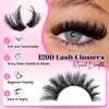 Lanflower Lash Clusters Kit with Bottom Lashes Extension 120D Thick Volume Cluster Lashes Waterproof Cluster Eyelash Extensions Kit D Curl Eyelash Extension Kit Fluffy 10-18 mm Individual Lashes