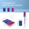 Nail Drill Bits Sanding Bands for Nail Drill, Corfulra Drill Bits for Nails 210pcs Sanding Bands Coarse Fine #80#150#240 Grits with Rainbow Mandrel Bit for Electric Nail Drill Nail Accessories Tool