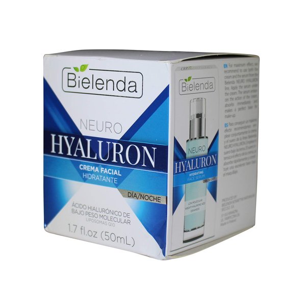 Bielenda Neuro Hyaluron Hydrating Face Cream, 1.7 Oz. Day and Night.