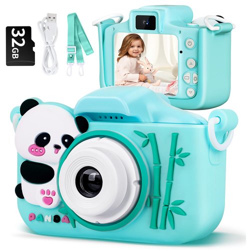 Kids Camera Digital Camera for Boys Girls Age 3-8, 48MP Dual Lens Toddler Camera for Kids with 32GB SD Card 1080P HD Video Toddler Toys Christmas Birthday Gifts for 3 4 5 6 7 8 9 Years Old Boys Girls