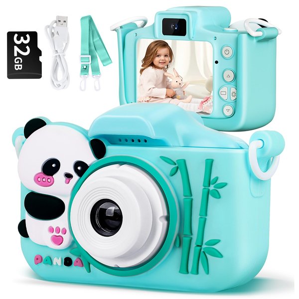 Kids Camera Digital Camera for Boys Girls Age 3-8, 48MP Dual Lens Toddler Camera for Kids with 32GB SD Card 1080P HD Video Toddler Toys Christmas Birthday Gifts for 3 4 5 6 7 8 9 Years Old Boys Girls