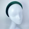 FunCosta velvet padded headband wide puffy headbands for women girls vintage sponge hair band trendy and cute hair accessories (Green)