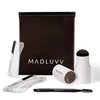 MADLUVV Eyebrow Stencil Kit - Easy-to-Use, Natural Look, 9 Popular Shapes, Used by Professionals - Includes Stamp, Stencils, Spoolie, and Travel Bag (Soft Brown)