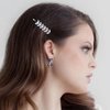 Allereyae Crystal Wedding Hairpins Rhinestone Hair Pins Barrette Silver CZ Leaf Bling Bridal Headpieces Decorative Head Clip Headwear Bridal Hair Accessories for Women