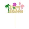 1Pcs Glitter Flamingo Happy Birthday Cake Topper Hawaiian Luau Tropical Pineapple Theme Kids Boys Girls Party Decoration Supplies