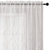 SMILE WEAVER White Sheer Curtains 95 Inch Long for Living Room,Privacy & Light Filtering Semi Sheer Curtain with Star Print Design,Lightweight Voile Transparent Bedroom Window Drapes,2 Panels