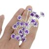 Rbenxia 20 Pcs Bridal Wedding Rhinstone Hair Pins hair Accessories Hair Sticks 2.4 Inches Bridal Prom Clips Rose U-shaped Hair Pins for Women and Girls, Purple