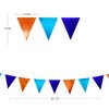 Orange Blue Party Decorations Metallic Fabric Triangle Pennant Flag Bunting Banner Garland for Birthday Baby Shower Graduation Bridal Shower Wedding Bachelorette Engagement Space Theme Party Supplies
