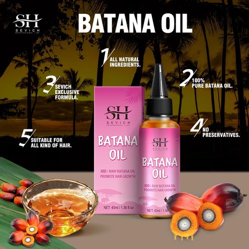 SEVICH 100% Natural Batana Oil for Hair Care, Hair Conditioner Oil for Thin Hair, Repair Damaged Hair, Nourishes Thin Hair Scalp Skin and Loss Hair Growth Fit for All Hair Types 1.36 fl.oz