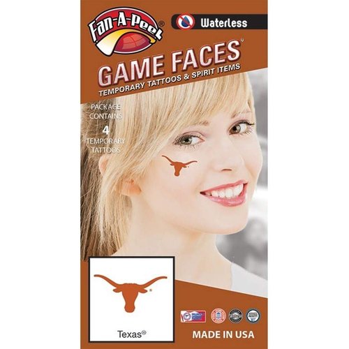 University of Texas Longhorns – Waterless Peel & Stick Temporary Tattoos – 4PK