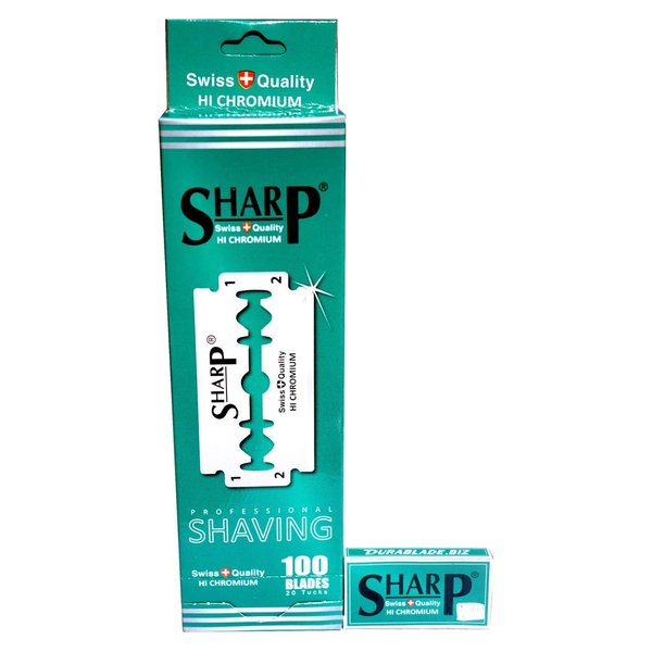 100 Sharp Hi Chromium Double Edge Razor Blades For Safety Razor - Men´s Safety Razor Blades For Shaving For Men For A Smooth And Clean Shave (1 Year Supply)
