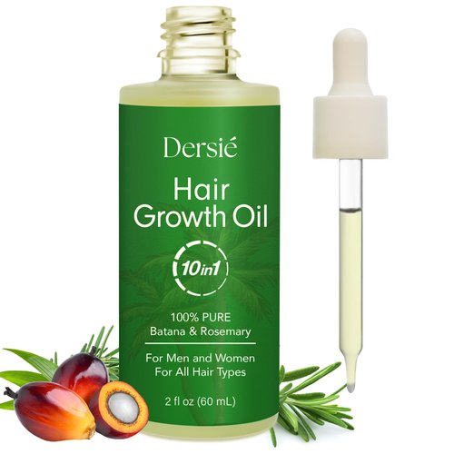 Hair Growth Oil with Batana and Rosemary: 10-in-1 Veganic &amp; Natural Hair Growth Treatment for Hai...