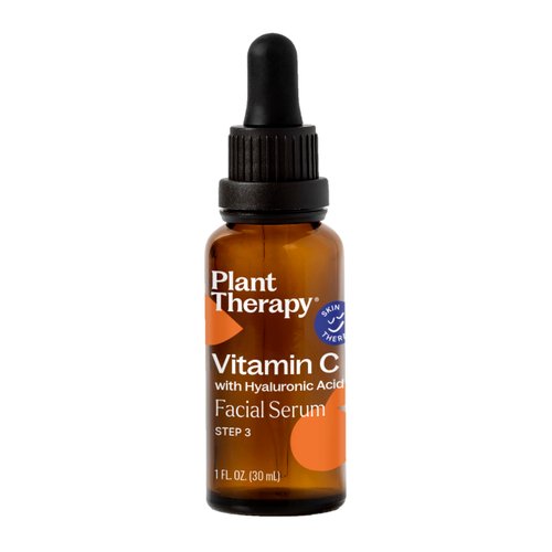 Plant Therapy Vitamin C Face Serum & Hyaluronic Acid, Anti-Aging Serum with Ferulic Acid, Vitamin E, Brightening Serum for Fine Lines & Wrinkles, 1 oz
