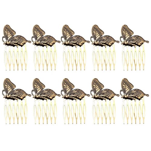 GOLDEN STRAWBERRY 10 PCS Butterfly Metal Hair Clips Hair Barrette Jaw Clamp for Women Half Bun Ha...