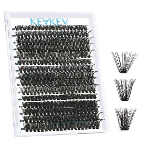 300 Pcs Lash Clusters Individual Lashes 60D+70D+80D Cluster Lashes D Curl 10-18 Mix Length Eyelash Clusters DIY Lash Extension at Home Easy to Apply Natural Volume Look(60D+70D+80D, D-10-18mix)