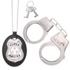 Beelittle Police Handcuffs Police Badge Role Play Set for Swat Detective FBI Halloween and Police Costume Dress up Party Favor Supplies (B)