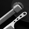 Dimeho 2 Pcs Metal Comb, Hair Styling Comb Fine Tooth Comb Stainless Steel Comb Set Professional Aluminum Hair Combs Anti-static Sparse Haircut Comb Beauty Tool (Silver)