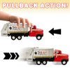 ArtCreativity Diecast Garbage Toy Trucks with Pullback Mechanism, Set of 2, Diecast Metal Pull Back Truck Toys for Boys and Girls, Opening and Closing Back, Best Birthday Gift