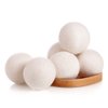 Raffaelo Wool Ball, Wool Dryer Balls XL Premium Reusable Natural Fabric Softener Pet Fur Hair Remover - Set of 6PCS (White)