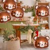 5pcs Bear Balloons，Teddy Bear Baby Shower Decorations for Jungle Safari Woodland Animal Farm Zoo Theme Birthday Party Supplies
