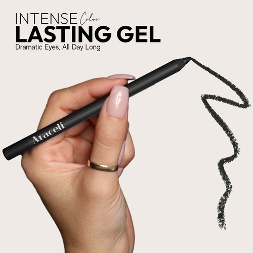 Araceli Beauty Gel Pencil Eyeliner – Water Resistant & Smudge-Proof, Long-Lasting Eye Makeup for Precision Lining & Bold Black Color