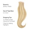 HOTBANANA Tape in Hair Extensions, 12 Inch Tape in Hair Extensions Human Hair 20pcs 40g Light Blonde Highlighted Golden Blonde Balayage (Ash Tone) Tape Hair Extensions Straight Tape in Extensions