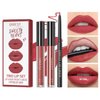 Perfect Combination! 3-in-1 Lip Gloss Set: Matte Lipstick, Moisturizing Lip Gloss, 2mm Lip Liner. The Matte Texture Is Non-sticky,waterproof, The Moisturizing Texture Is Hydrating (04 - Tipsy Peach)