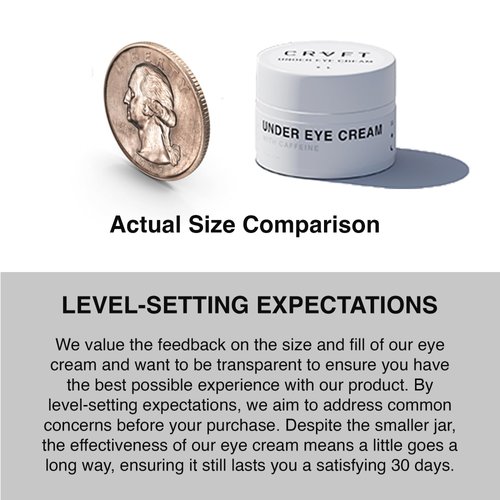 CRVFT Men's Under Eye Cream .25oz [AM/PM] | 30 Day Supply | Reduce the Appearance of Puffy Eyes + Lessen Dark Circles | Invigorated with Caffeine | Made in the USA | Peppermint Scented