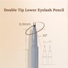 Jutqut 2PCS Double Tip Lower Eyelash Pencil, Natural Lower Eyelashes Liquid Pen, Waterproof Liquid Eyeliner 0.01 MM Double Tip Lower Lash Pen, Smudge proof, Long Wearing, Ultra-Fine Tip(Brown+Black)