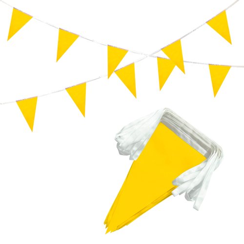 TSMD Solid Yellow Pennant Banners Flags String DIY Bunting Flags,Party Decorations for Grand Opening,Kids Birthday,Party Events Celebration