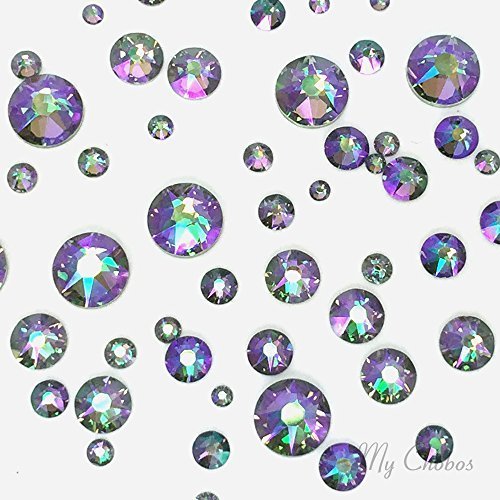 SWAROVSKI CRYSTAL PARADISE SHINE (001 PARSH) 144 pcs 2058/2088 Crystal Flatbacks rhinestones nail art mixed with Sizes ss5, ss7, ss9, ss12, ss16, ss20, ss30
