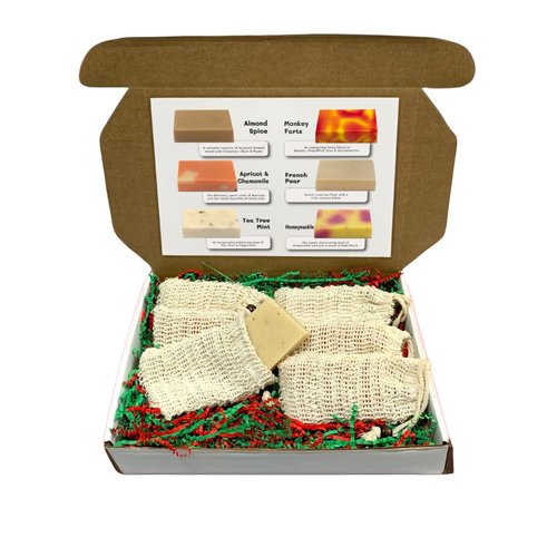 Joita Bar Soap Set of 6 with Soap Saver Bag in Christmas Box