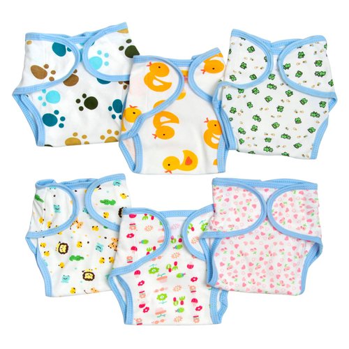 6 Pcs Reborn Baby Dolls Clothes Diapers Accessories 17-22 Inch Reborn Doll Underwear Reusable Adjustable Diapers Newborn Doll Girl Boy