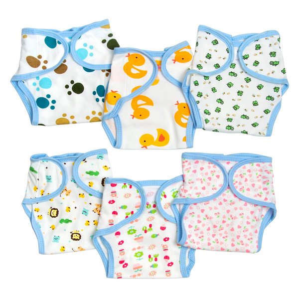 6 Pcs Reborn Baby Dolls Clothes Diapers Accessories 17-22 Inch Reborn Doll Underwear Reusable Adjustable Diapers Newborn Doll Girl Boy