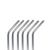 BambooMN Reusable Stainless Steel Metal Drinking Straws - 8" Bent Straws w/ 1x Cleaning Brush - 6 Pack
