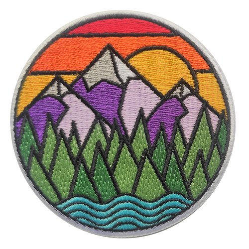PatchClub Mountain and River Adventure Outdoor Patch, 3 in - Colorful Embroidered Cool Iron On/Sew On Patches…