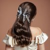 HNYYX Bridal Pearl Hair Comb Blue Beaded Hair Side Crystal Hair Clip Wedding Hair Accessories Suitable for Women Bridesmaid Hairpins A108 (white)