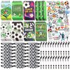 172 Pieces Soccer Party Favors Set, 24 Pieces Soccer Ball Pens 24 Pieces Soccer Bracelets 24 Pieces Soccer Mini Notepads 100 Pieces Soccer Stickers for Soccer Party Supplies Sports Gifts (Soccer)