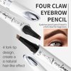 2024 New Magic Eyebrow Pencil,3D Waterproof Microblading Eyebrow Pen with 4 Fork Tip,Natural Makeup Long-Lasting Eyebrow Pencil,Makeup Fine Stroke Eyebrow Tattoo Pencil (Black-B)