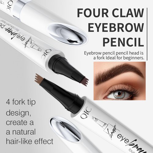 2024 New Magic Eyebrow Pencil,3D Waterproof Microblading Eyebrow Pen with 4 Fork Tip,Natural Makeup Long-Lasting Eyebrow Pencil,Makeup Fine Stroke Eyebrow Tattoo Pencil (Black-B)